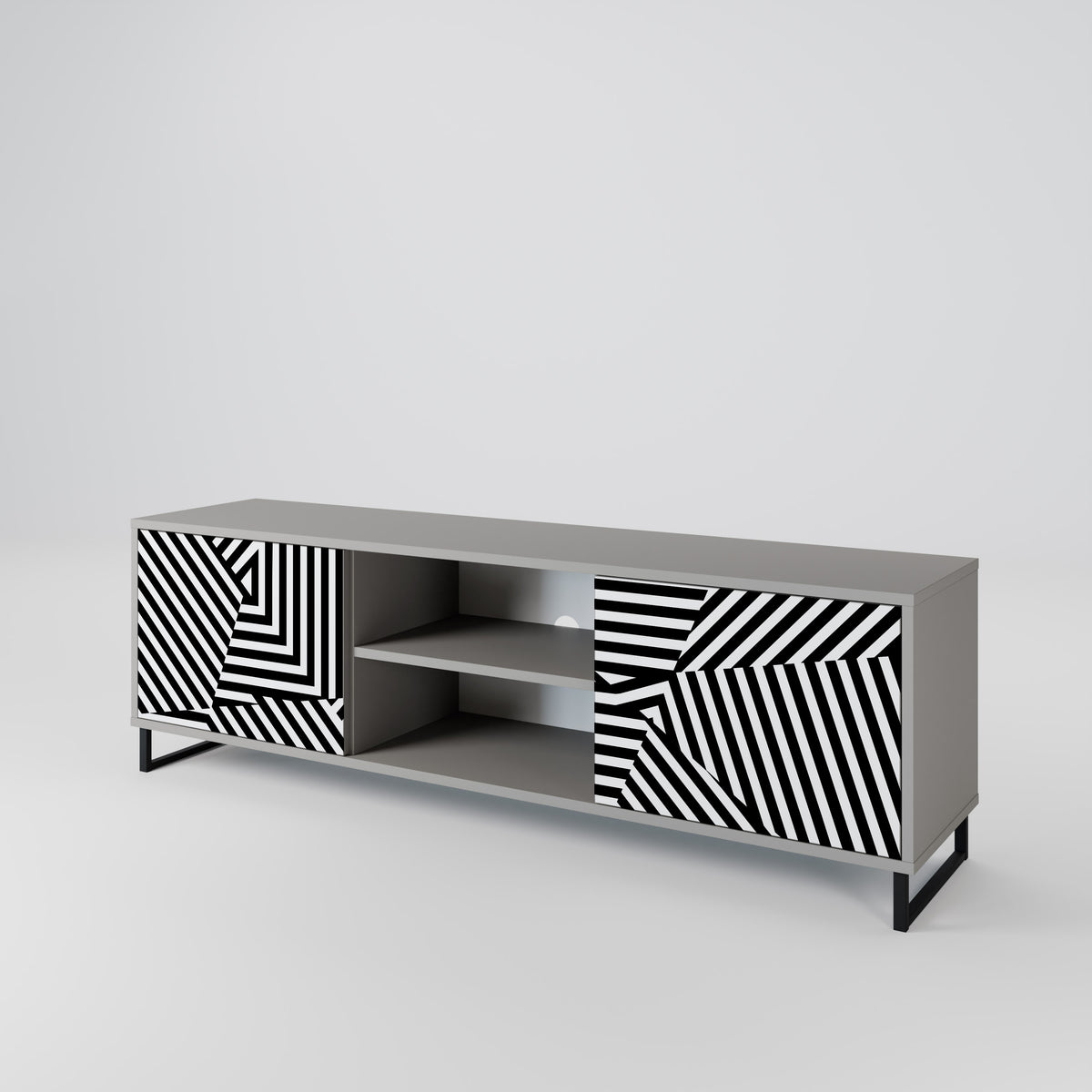 ILLUSIONARY LATTICE 2-Door TV Cabinet