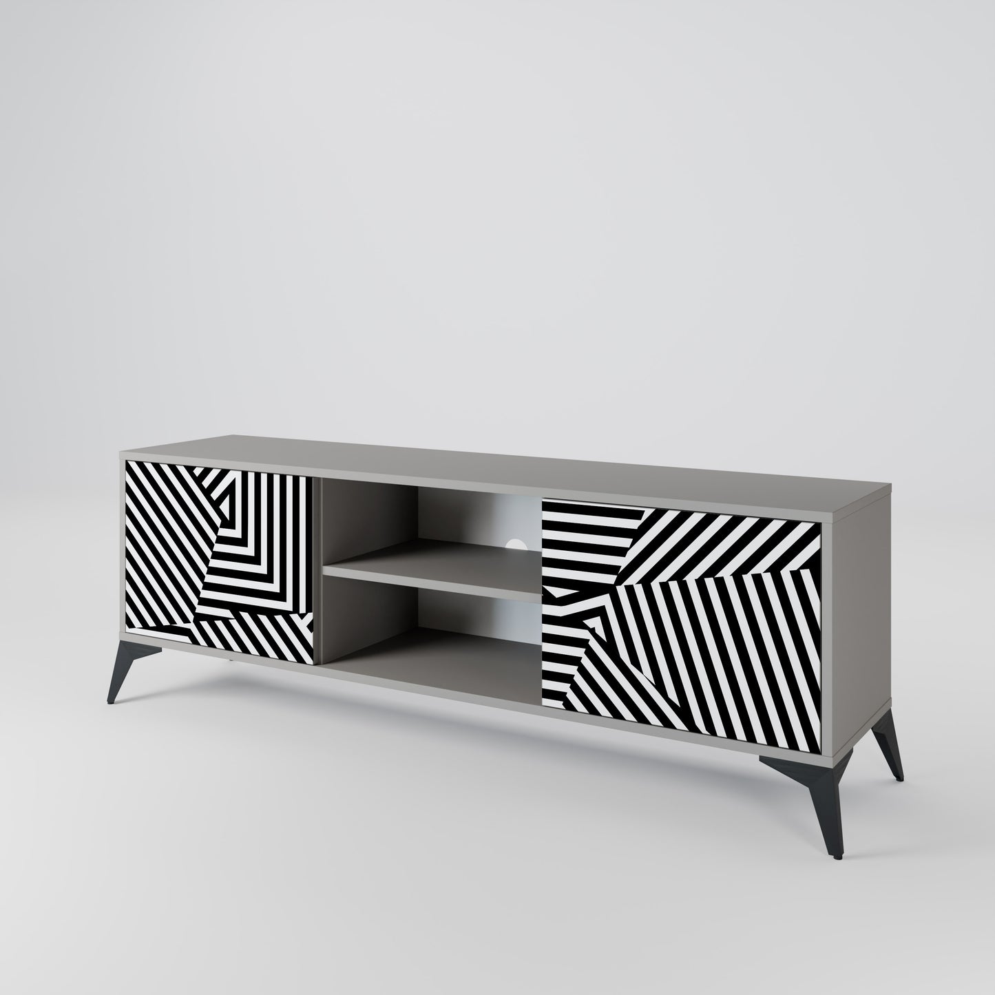 ILLUSIONARY LATTICE 2-Door TV Cabinet