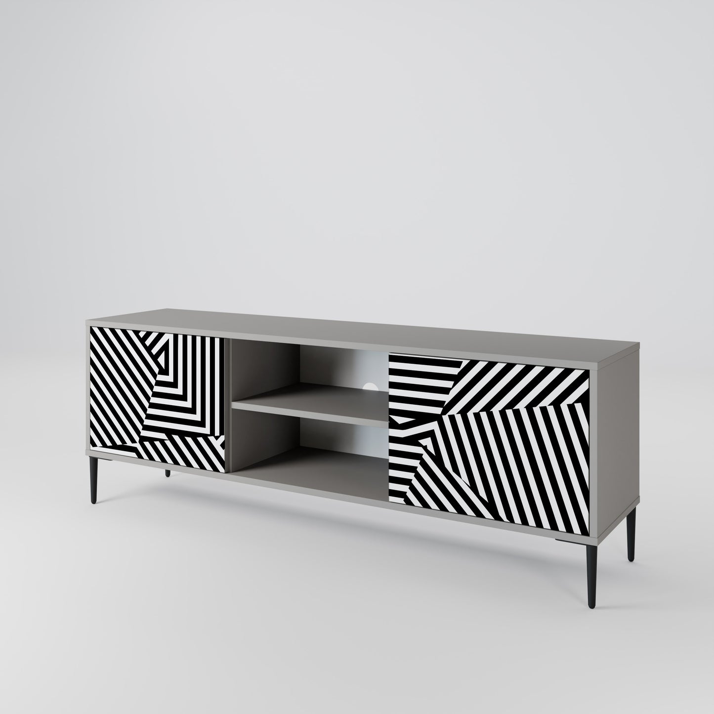 ILLUSIONARY LATTICE 2-Door TV Cabinet