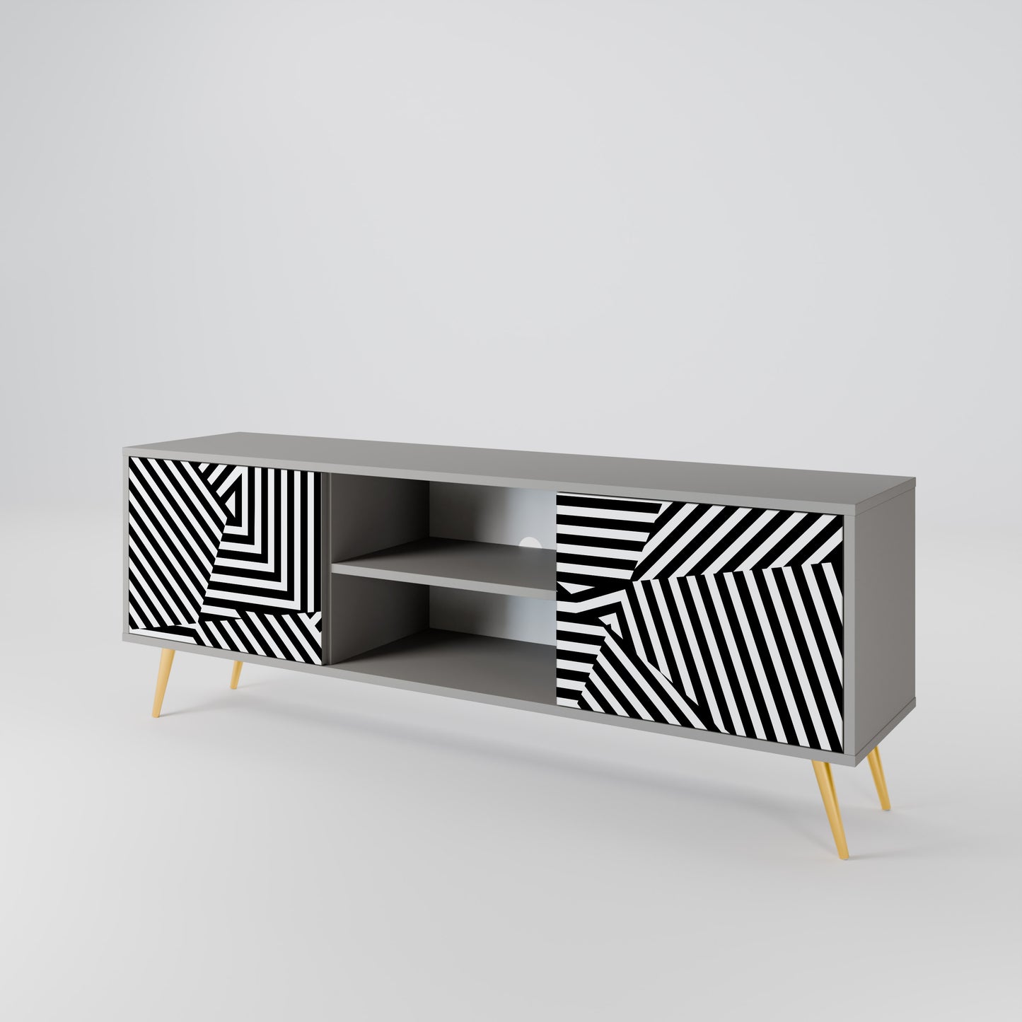 ILLUSIONARY LATTICE 2-Door TV Cabinet