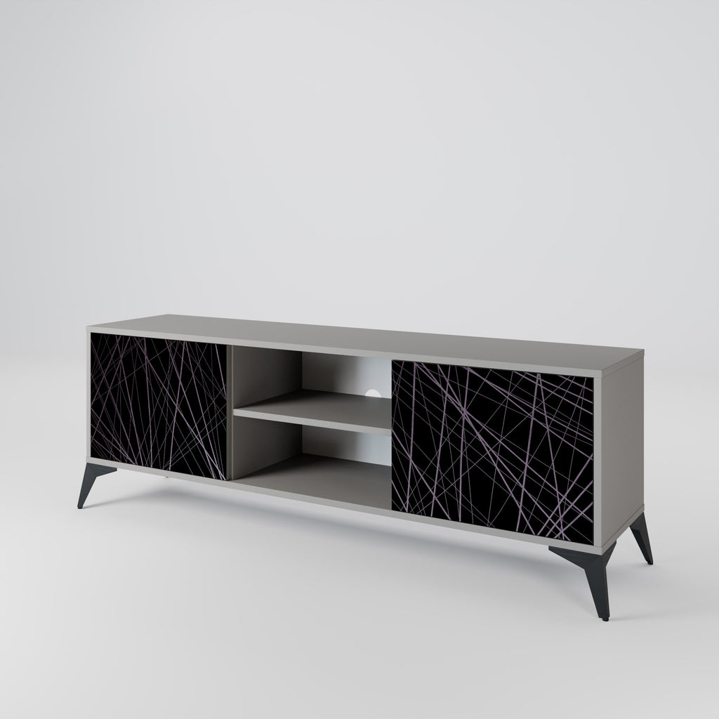 SHIMMER SPIDERGRAM 2-Door TV Stand in Grey Finish