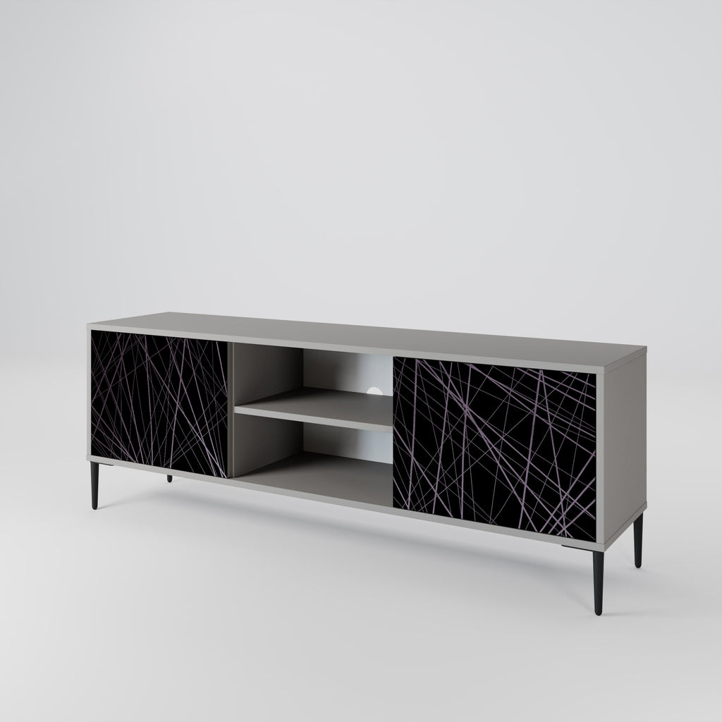 SHIMMER SPIDERGRAM 2-Door TV Stand in Grey Finish