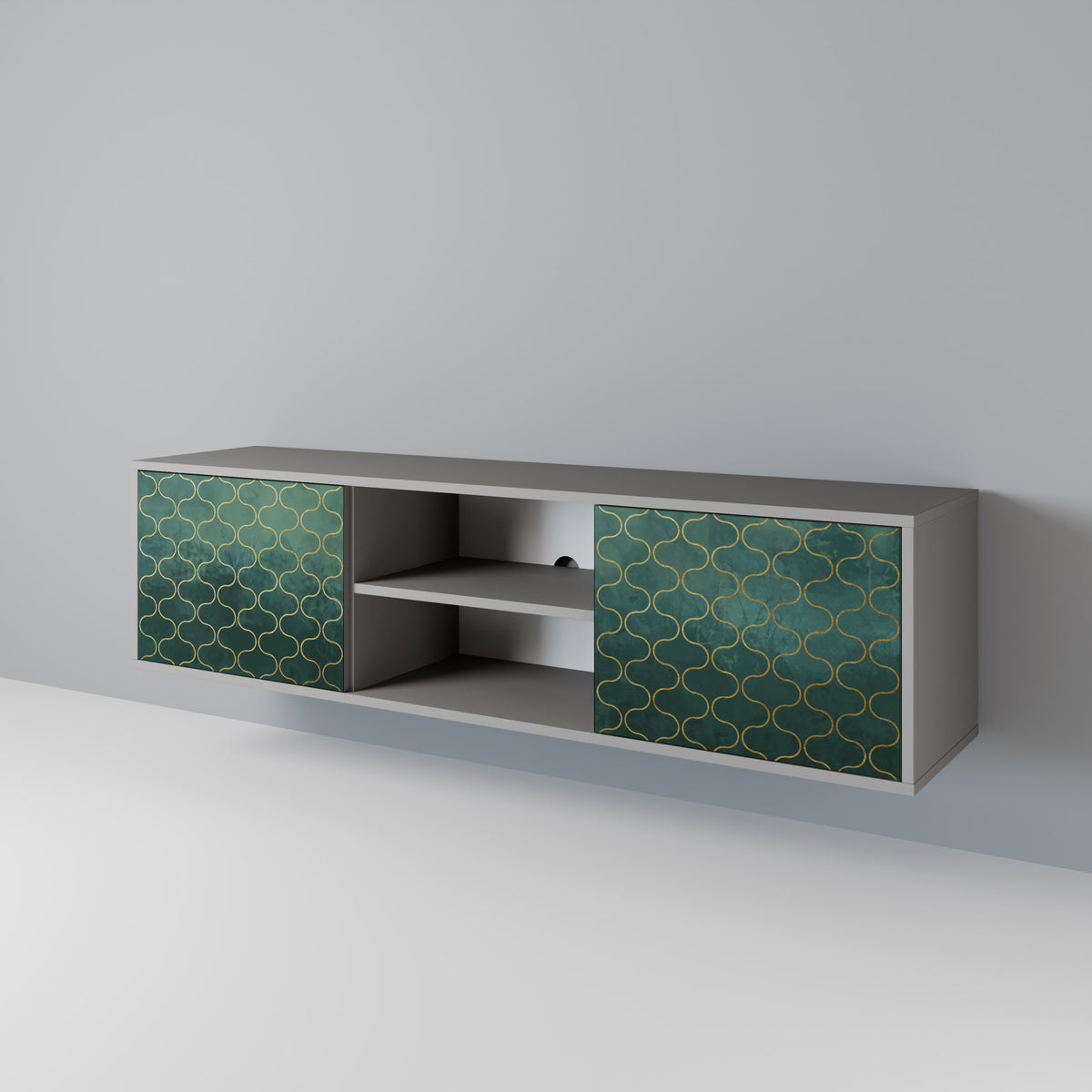 TESSELATED GREENERY 2-Door TV Cabinet