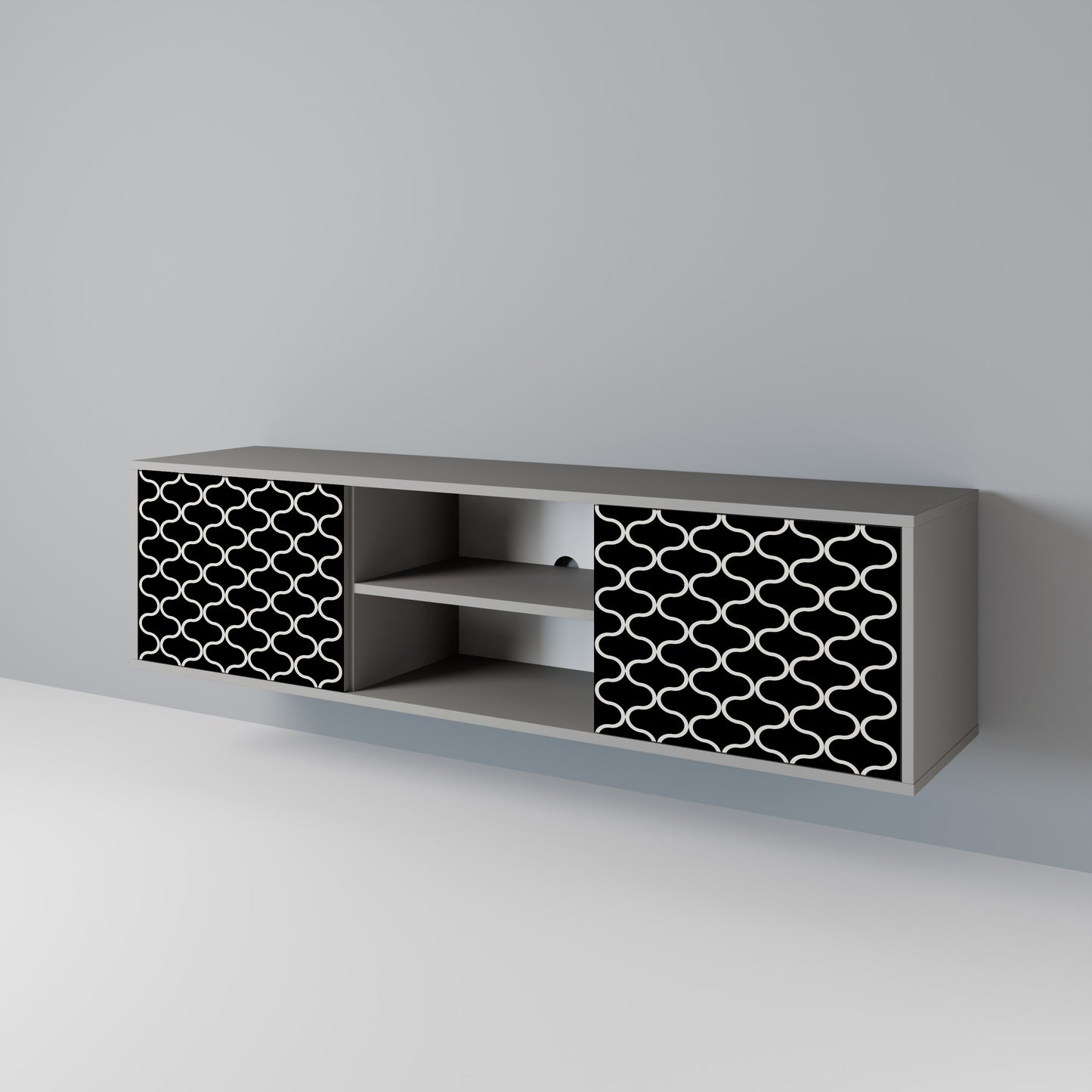 TESSELATED BLACKNESS 2-Door TV Cabinet