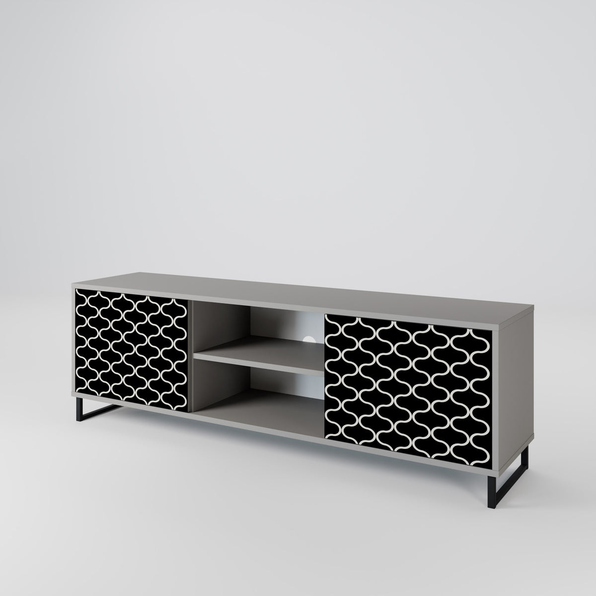 TESSELATED BLACKNESS 2-Door TV Cabinet