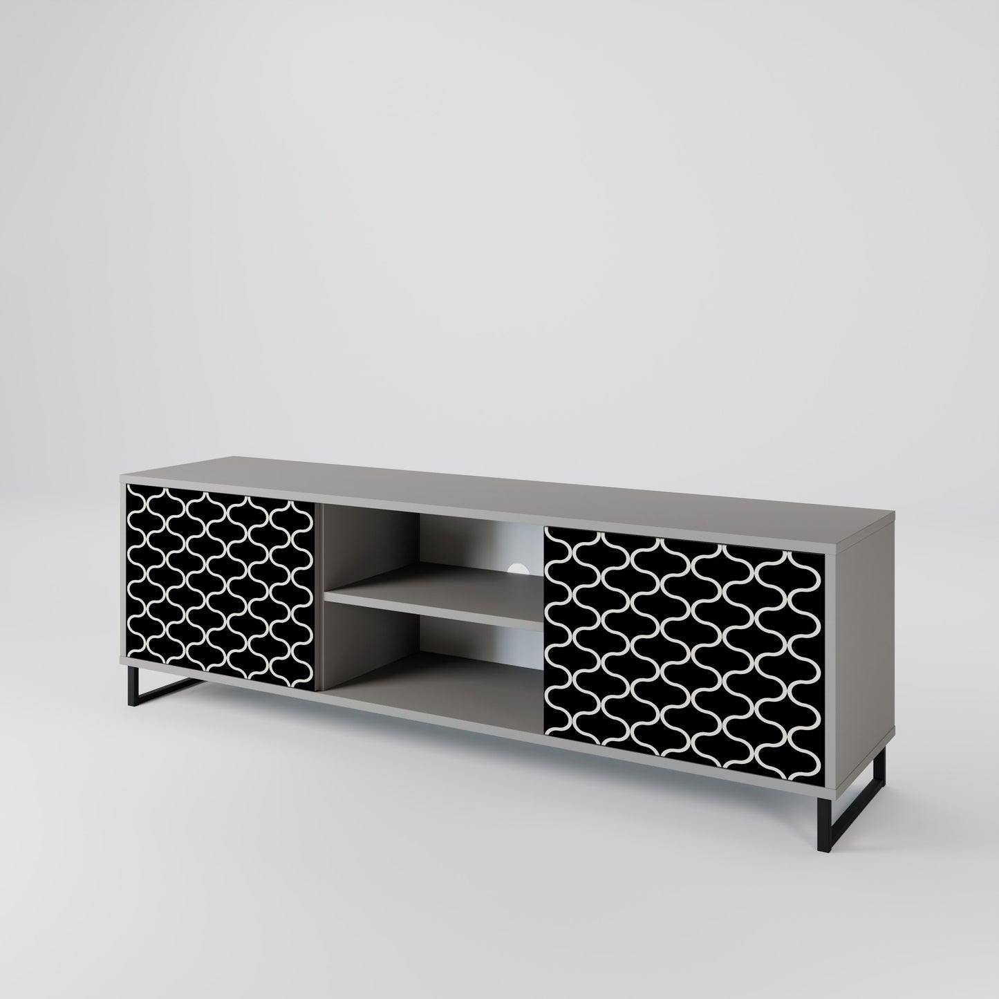 TESSELATED BLACKNESS 2-Door TV Cabinet