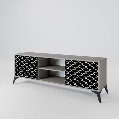 TESSELATED BLACKNESS 2-Door TV Cabinet