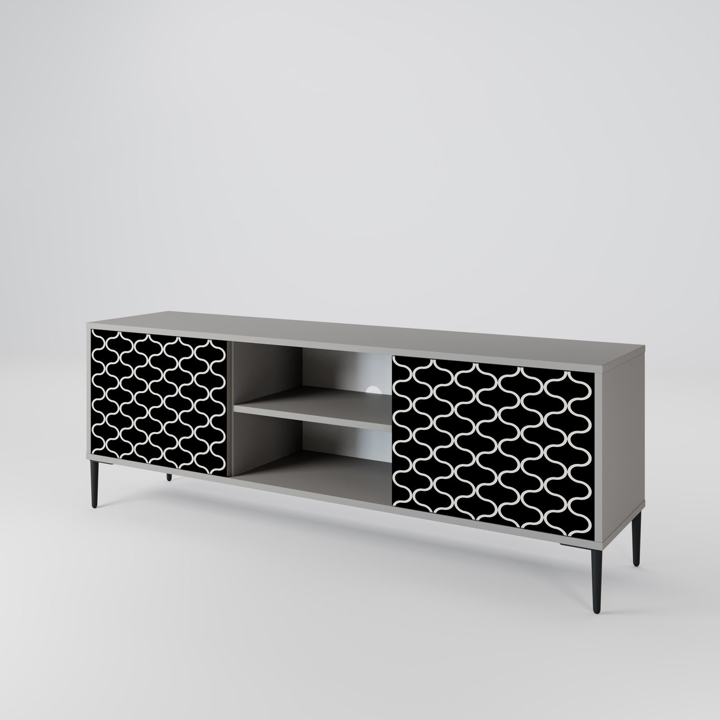 TESSELATED BLACKNESS 2-Door TV Cabinet