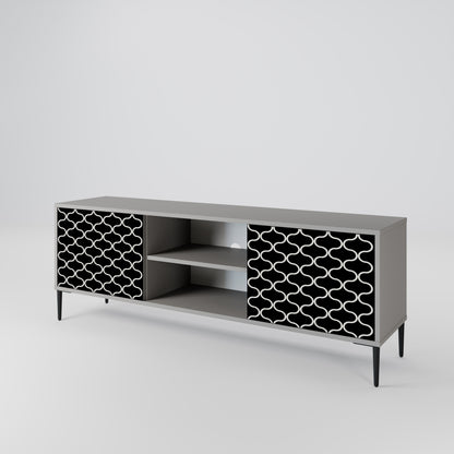 TESSELATED BLACKNESS 2-Door TV Cabinet