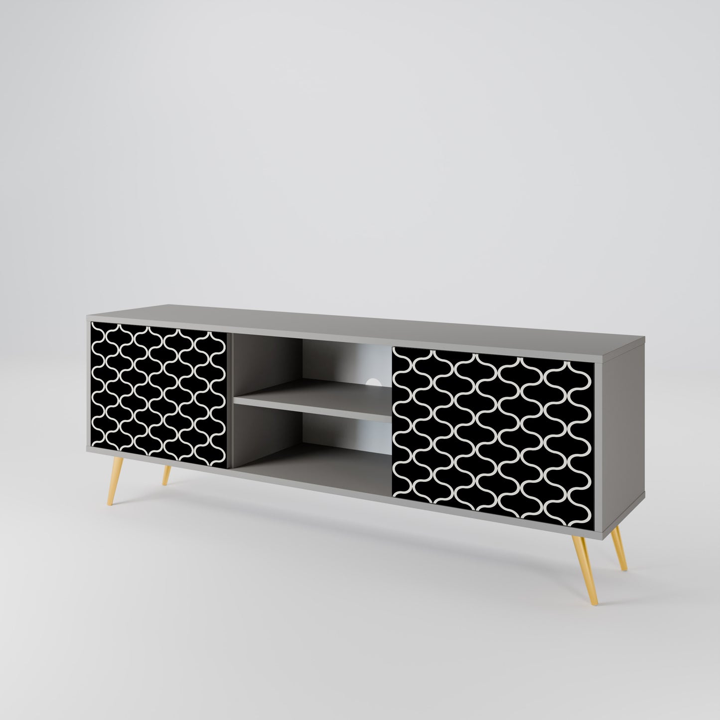 TESSELATED BLACKNESS 2-Door TV Cabinet