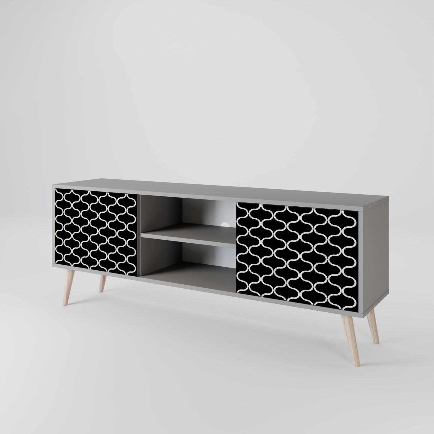 TESSELATED BLACKNESS 2-Door TV Cabinet