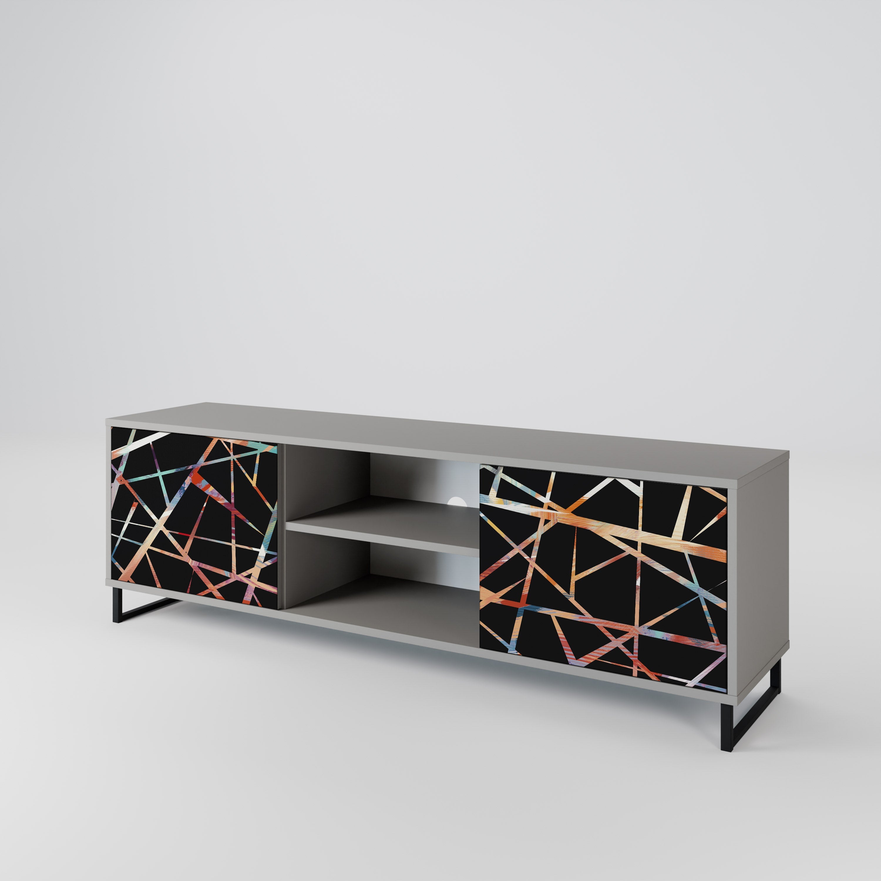 POLYGON VERVE 2-Door TV Stand in Grey Finish