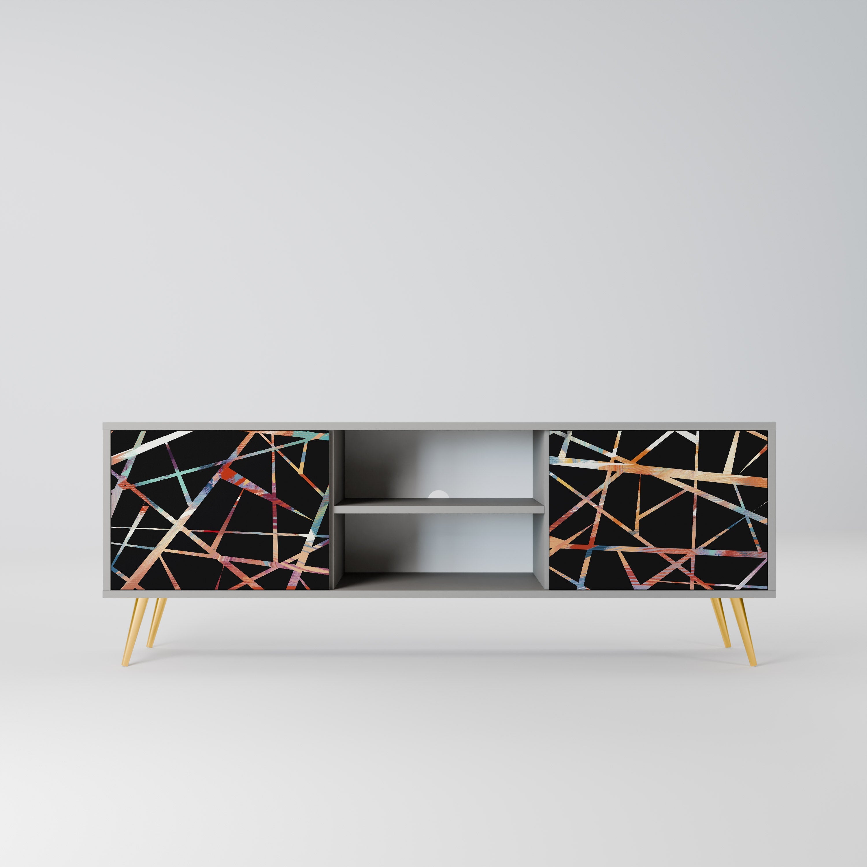 POLYGON VERVE 2-Door TV Stand in Grey Finish