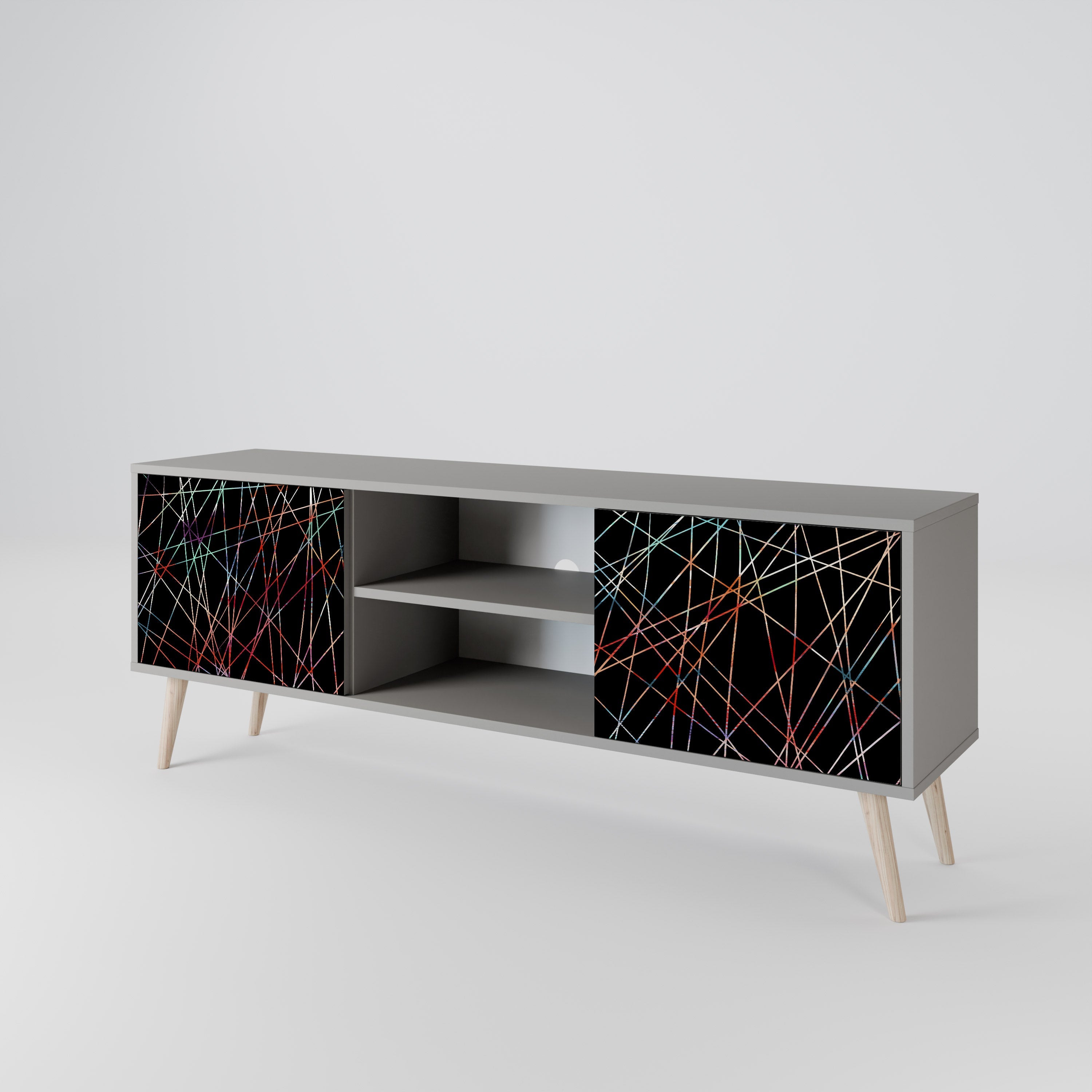 LUMINOUS SNARE 2-Door TV Stand in Grey Finish