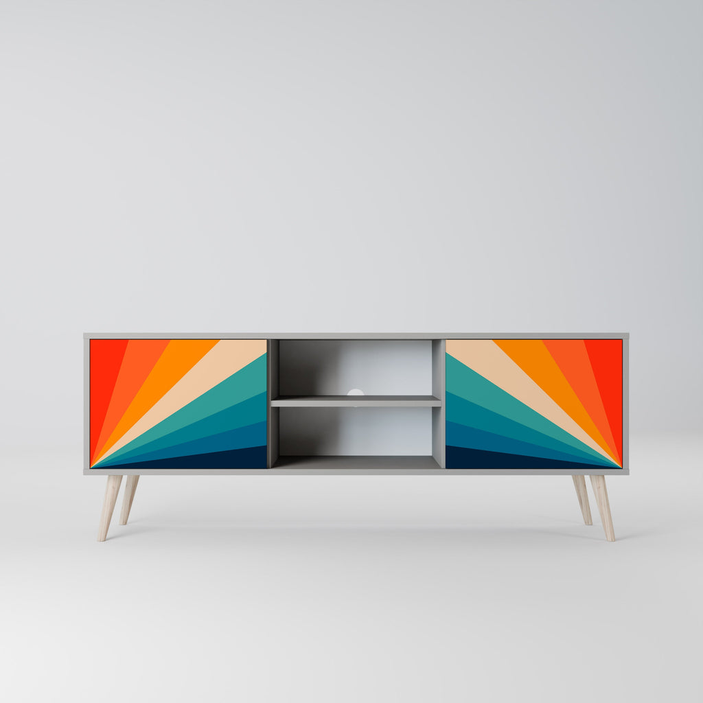 PRISM CONCUSSION 2-Door TV Stand in Grey Finish