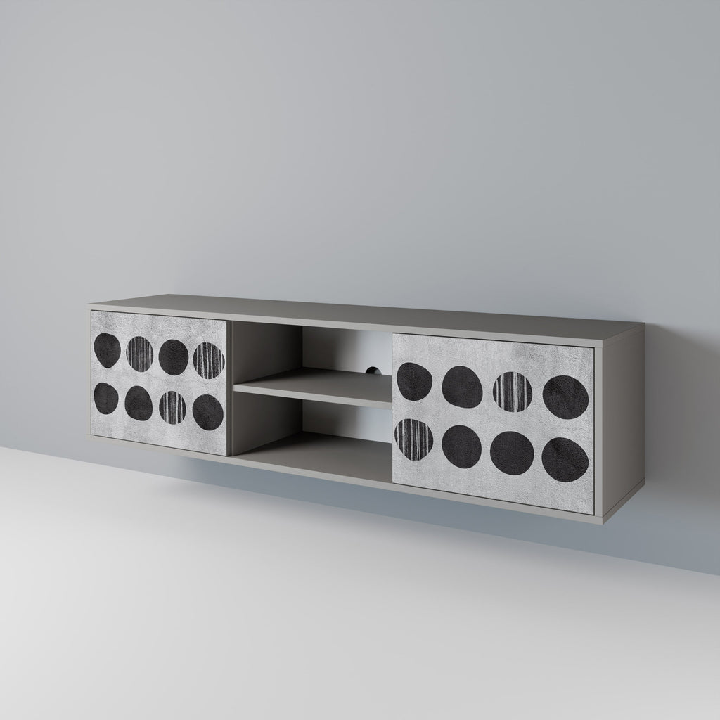 GHOSTLY GRADIENTS 2-Door TV Stand in Grey Finish