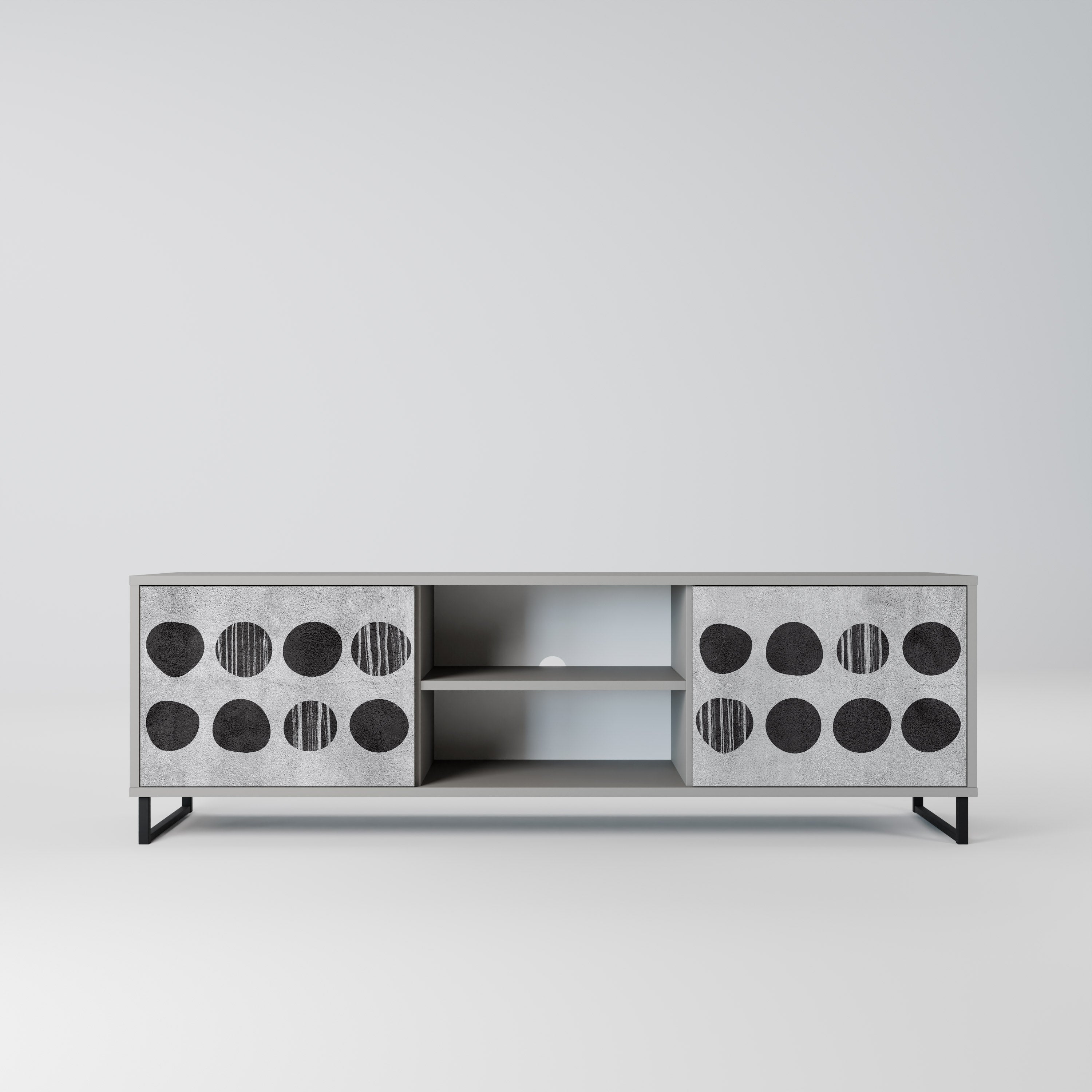 GHOSTLY GRADIENTS 2-Door TV Stand in Grey Finish