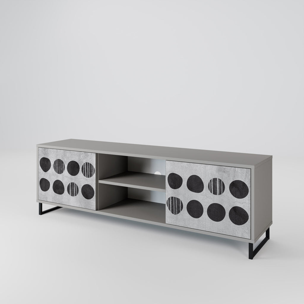 GHOSTLY GRADIENTS 2-Door TV Stand in Grey Finish