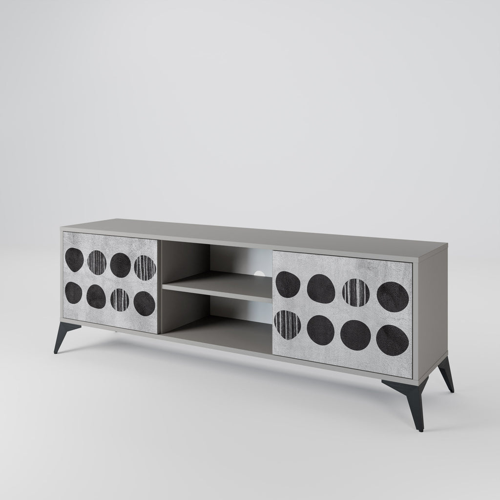 GHOSTLY GRADIENTS 2-Door TV Stand in Grey Finish