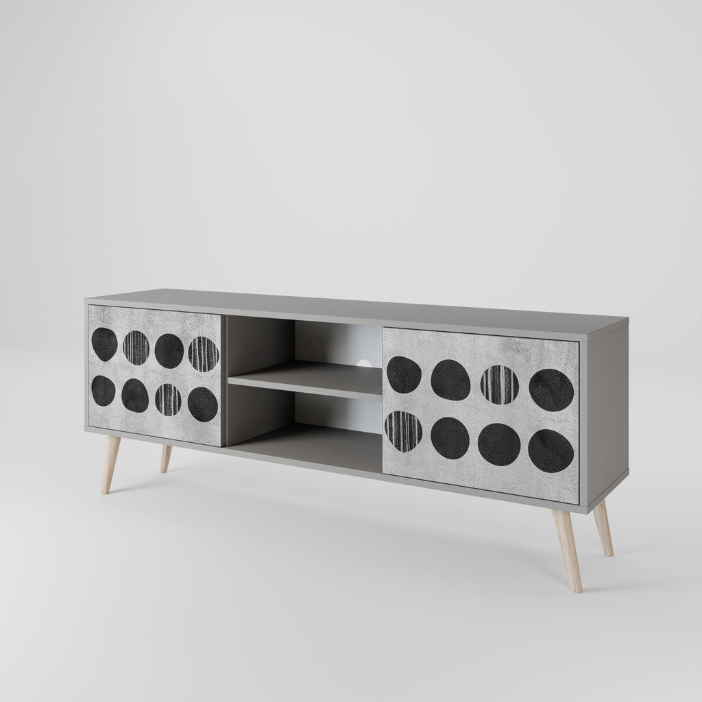 GHOSTLY GRADIENTS 2-Door TV Stand in Grey Finish