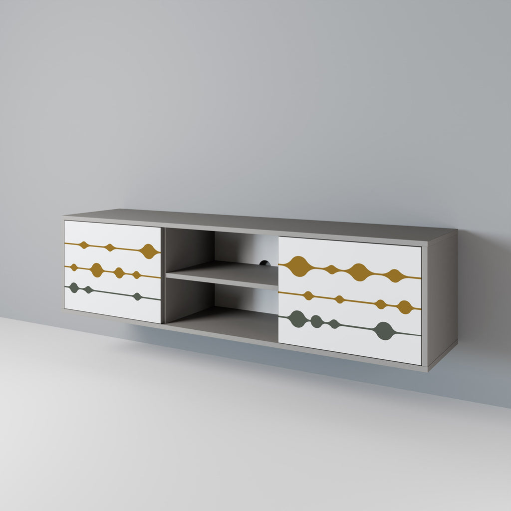 VIVID TONE 2-Door TV Stand in Grey Finish