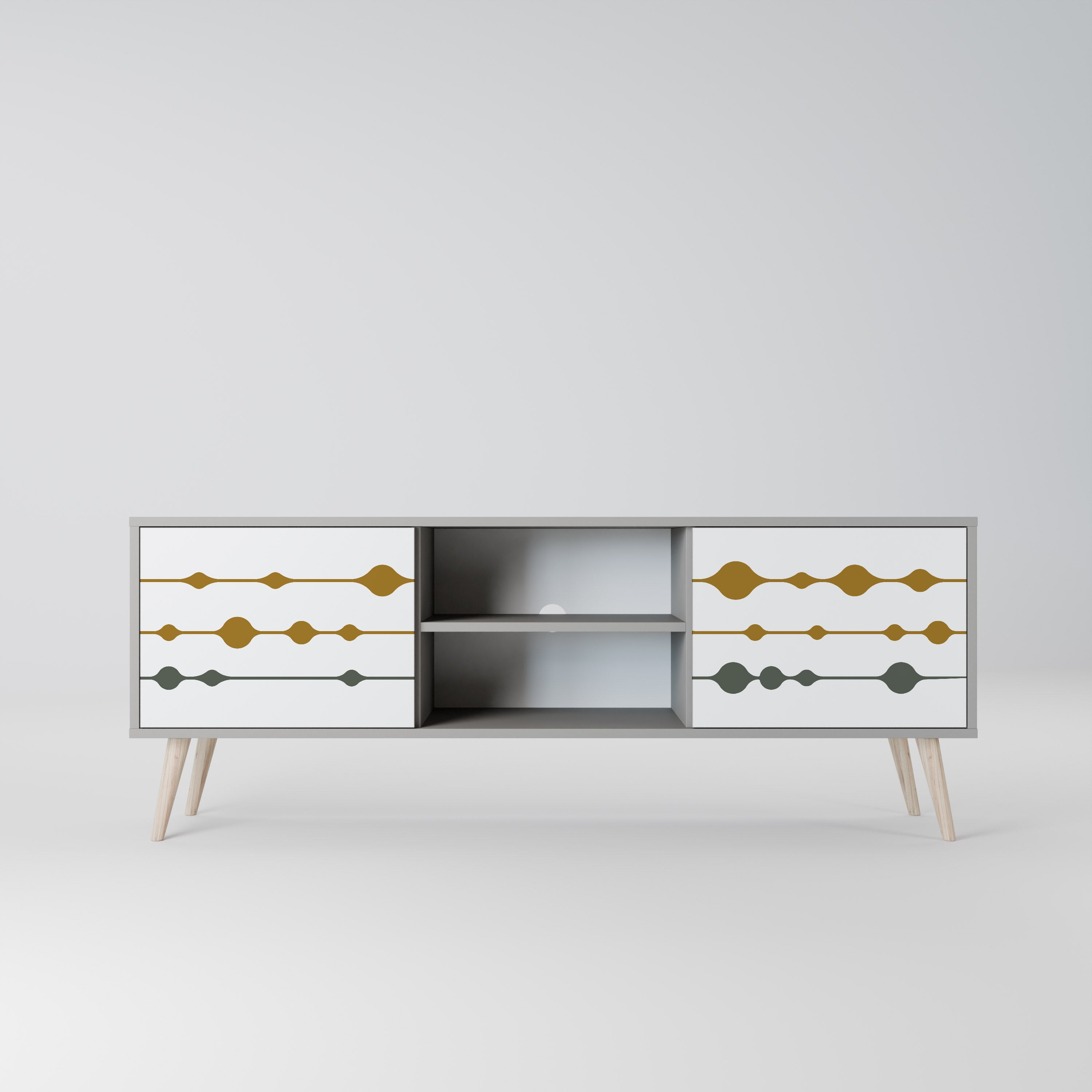 VIVID TONE 2-Door TV Stand in Grey Finish