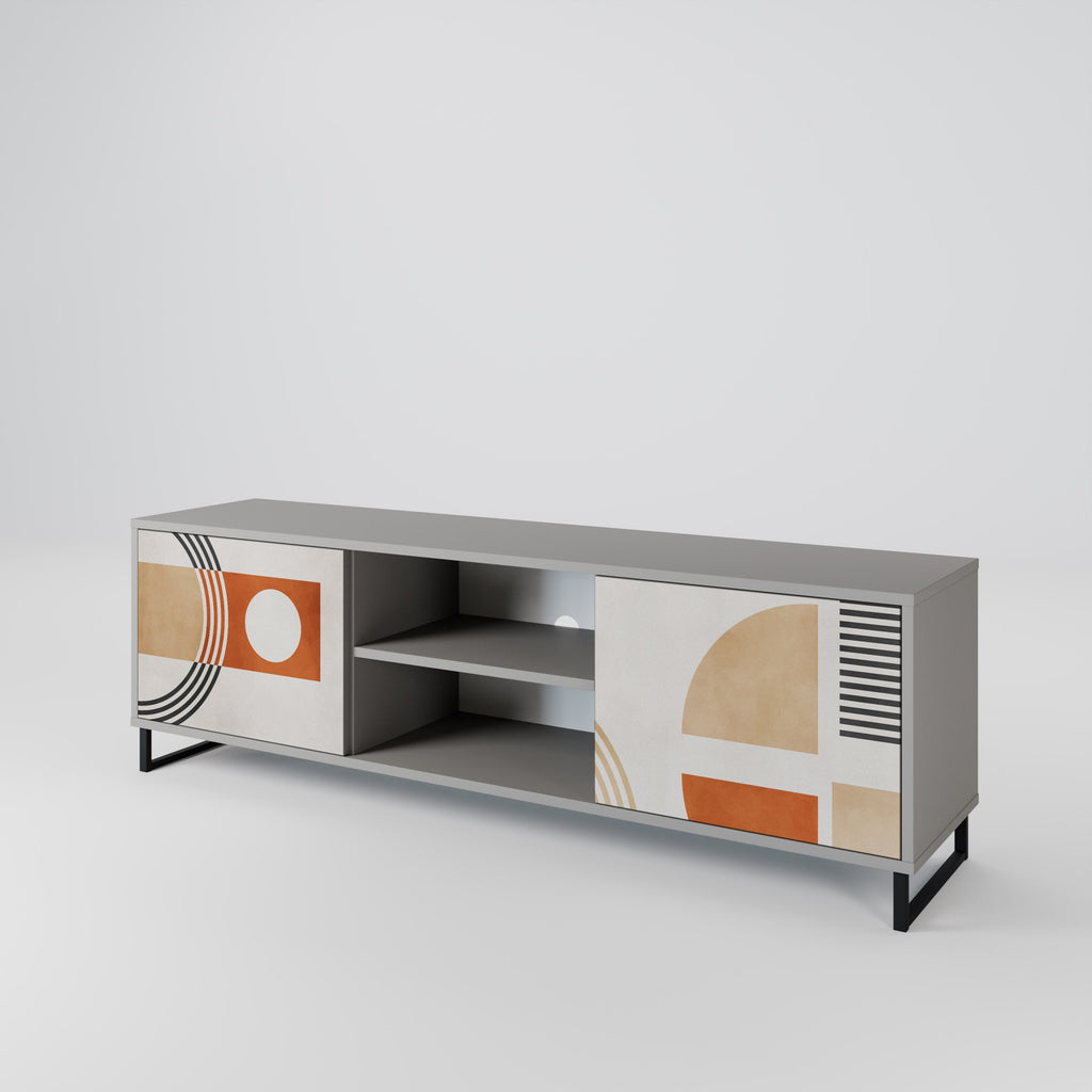 SPACE AROUND 2-Door TV Stand in Grey Finish