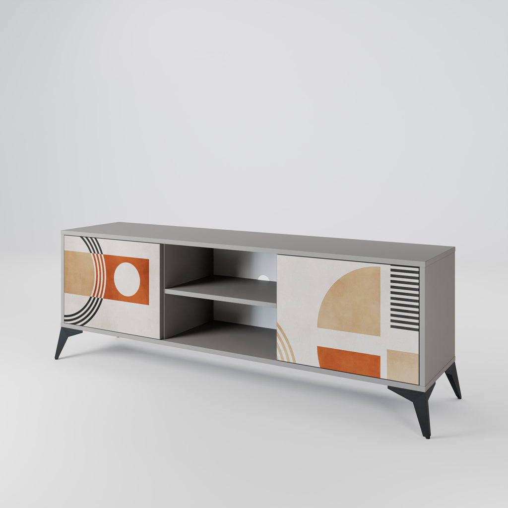 SPACE AROUND 2-Door TV Stand in Grey Finish