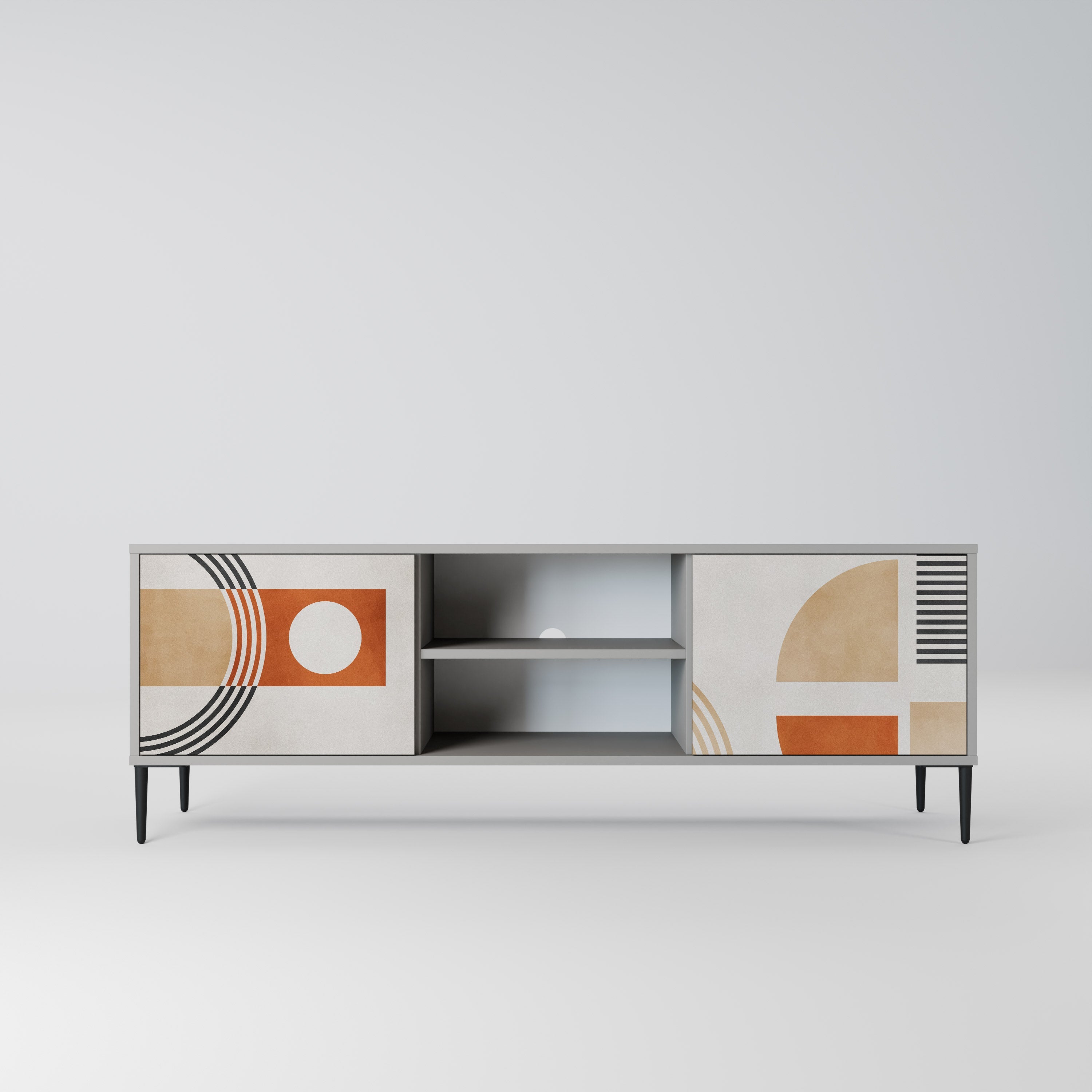 SPACE AROUND 2-Door TV Stand in Grey Finish