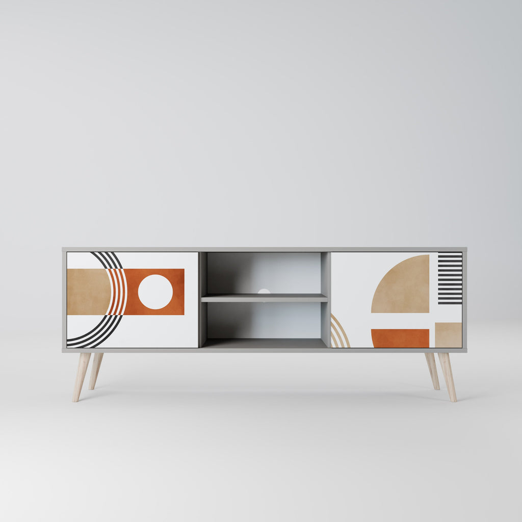 CIRCLE RHYTM 2-Door TV Stand in Grey Finish