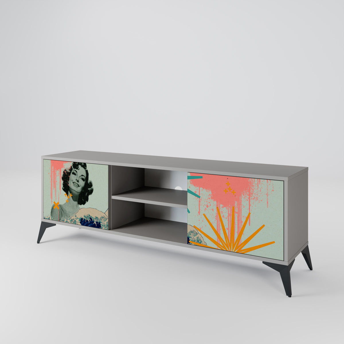KANAGAWA BEAUTY 2-Door TV Cabinet