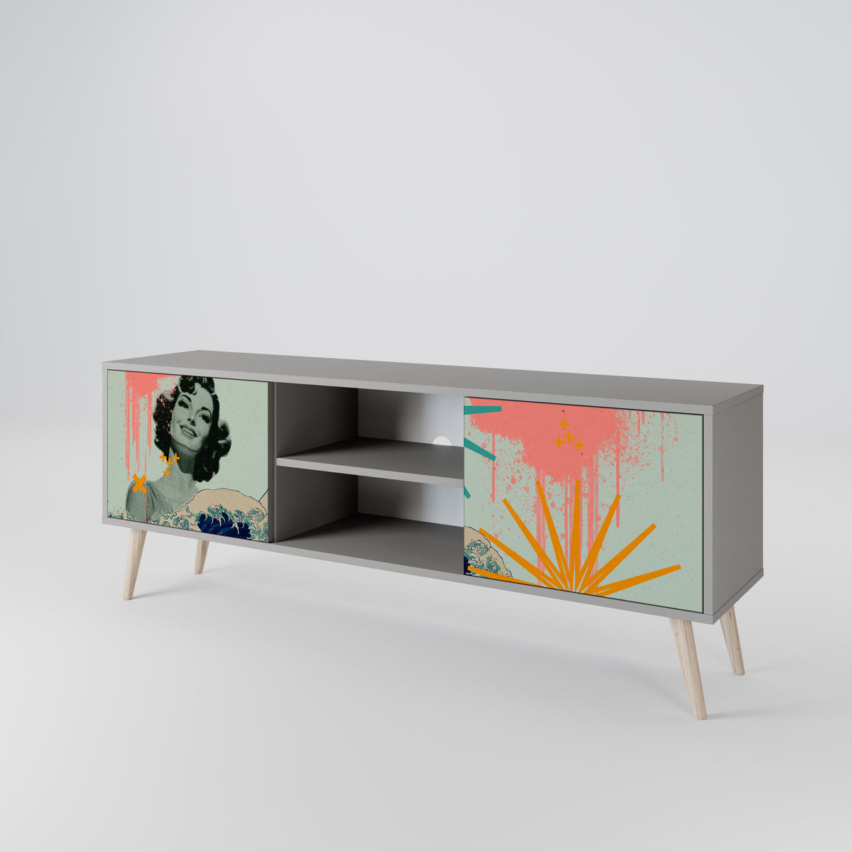KANAGAWA BEAUTY 2-Door TV Cabinet