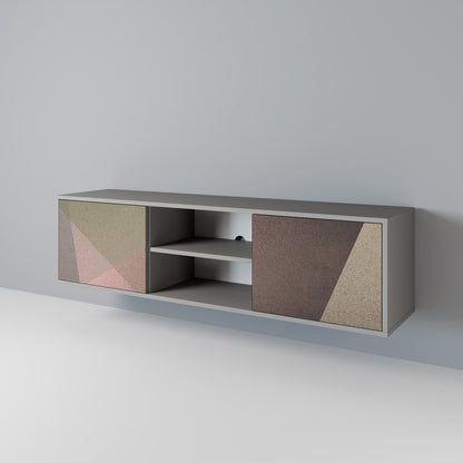 BEIGE GEOMETRY 2-Door TV Cabinet