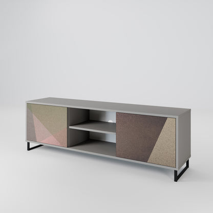 BEIGE GEOMETRY 2-Door TV Cabinet