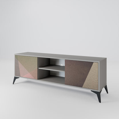 BEIGE GEOMETRY 2-Door TV Cabinet