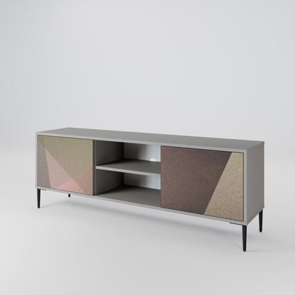 BEIGE GEOMETRY 2-Door TV Cabinet