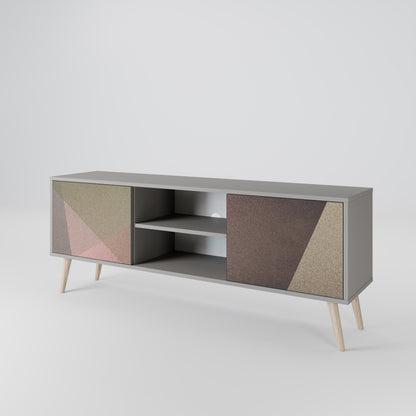 BEIGE GEOMETRY 2-Door TV Cabinet