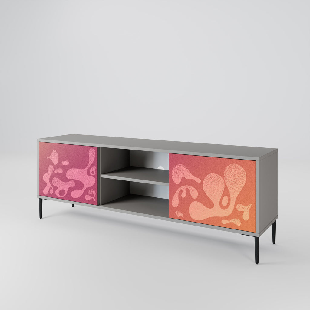 IRREGULAR PINK 2-Door TV Stand in Grey Finish