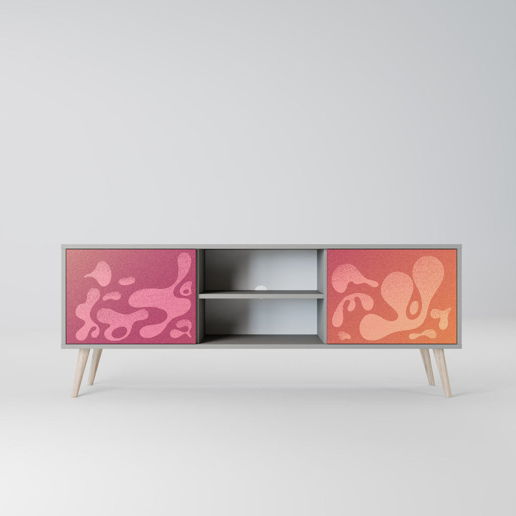 IRREGULAR PINK 2-Door TV Stand in Grey Finish