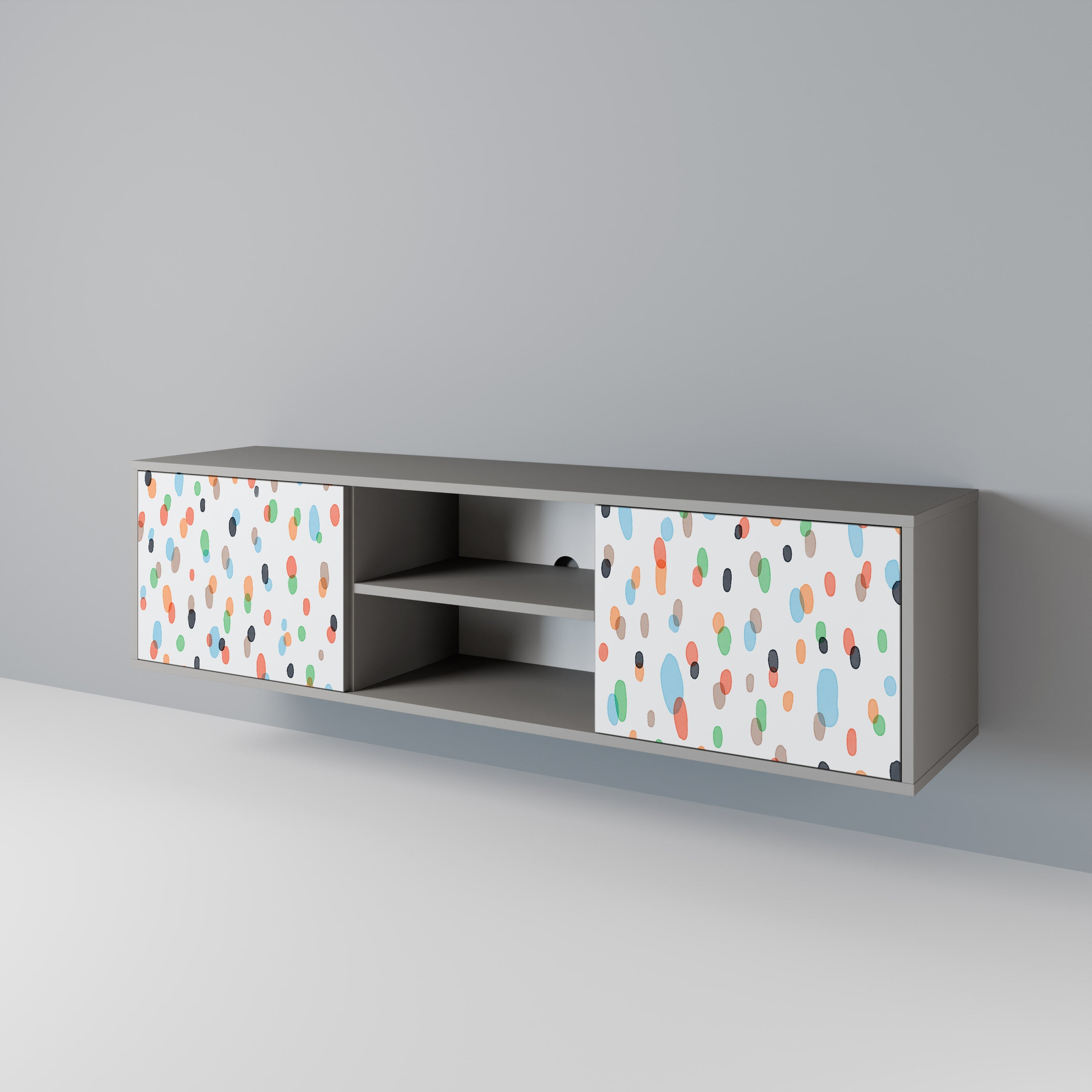 ENERGETIC SPOTS 2-Door TV Stand in Grey Finish