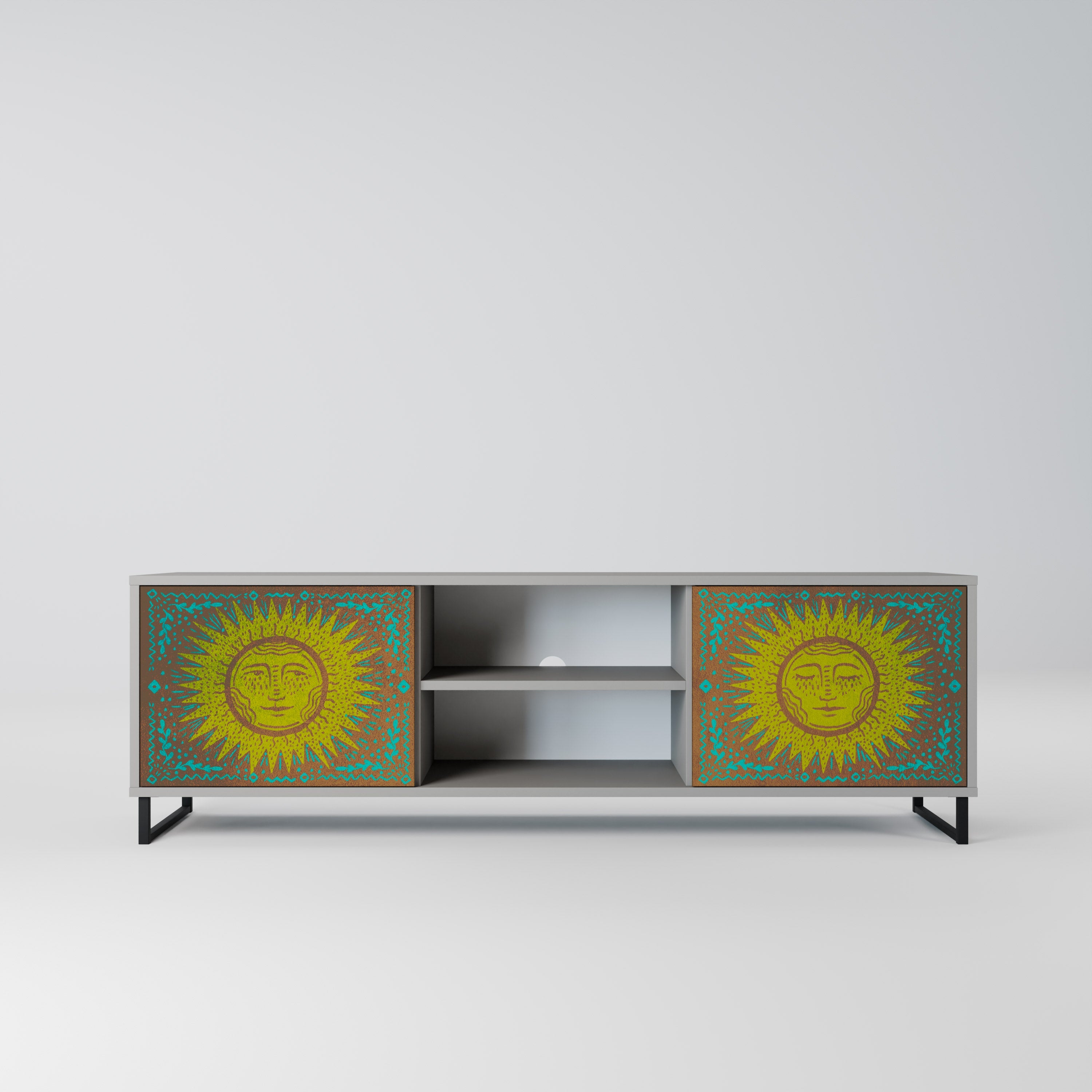 SUNSHINE EULOGY 2-Door TV Stand in Grey Finish