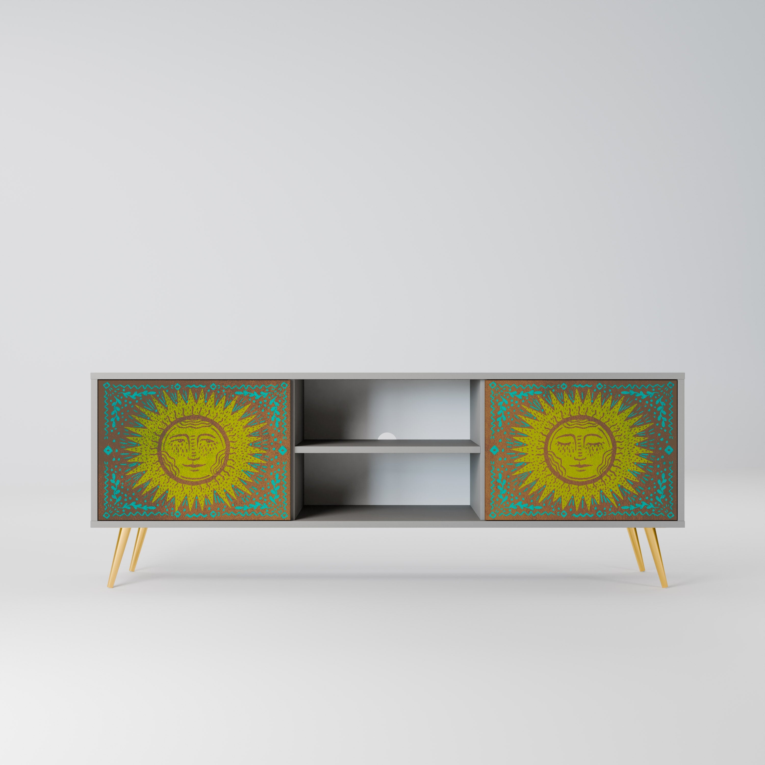 SUNSHINE EULOGY 2-Door TV Stand in Grey Finish