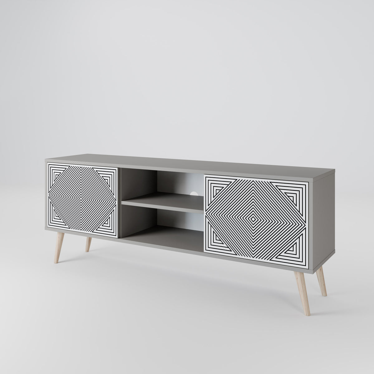 POLYGON ILLUSION 2-Door TV Cabinet