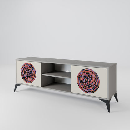 BROWN CIRCLES 2-Door TV Cabinet