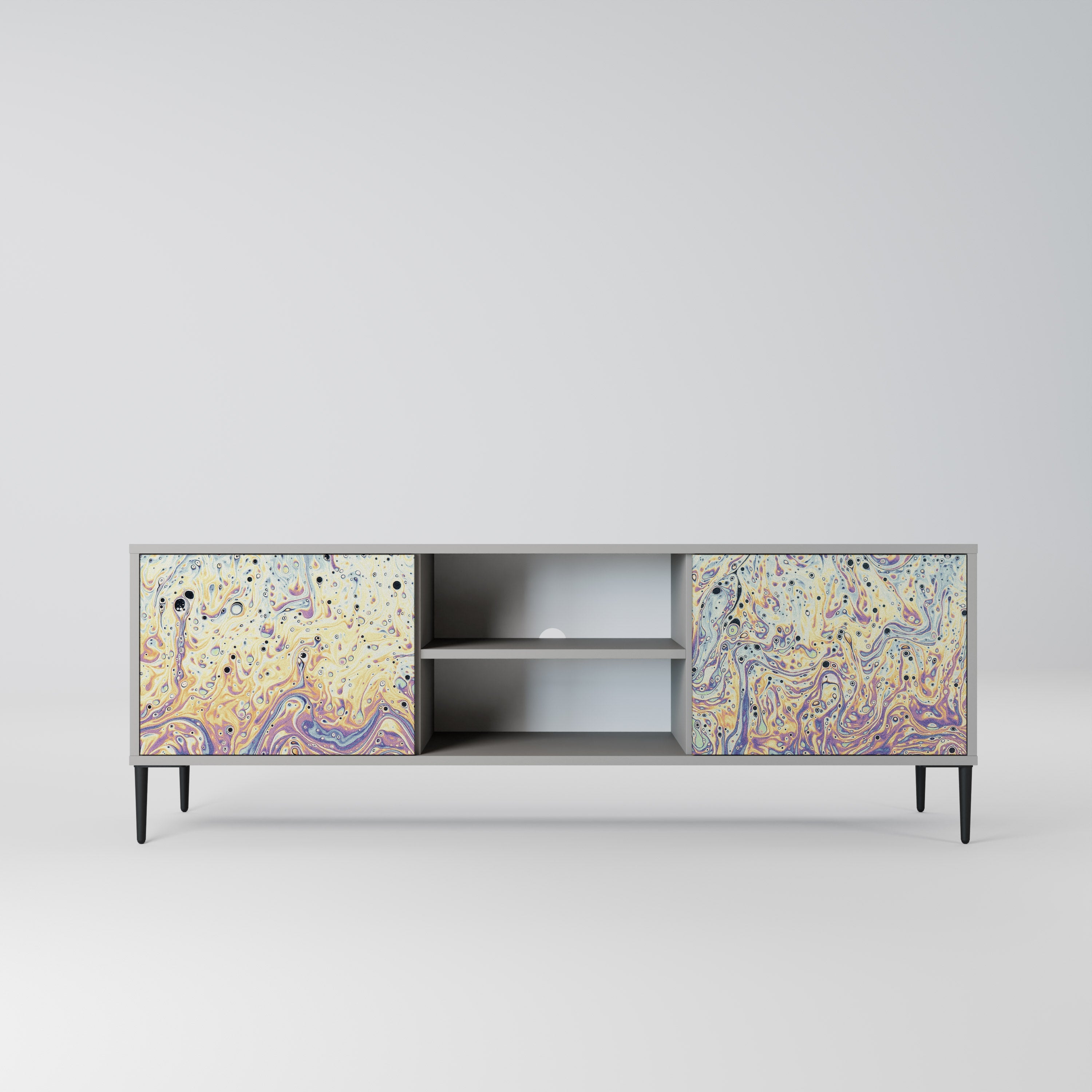 MOSAIC OF COLORS 2-Door TV Stand in Grey Finish