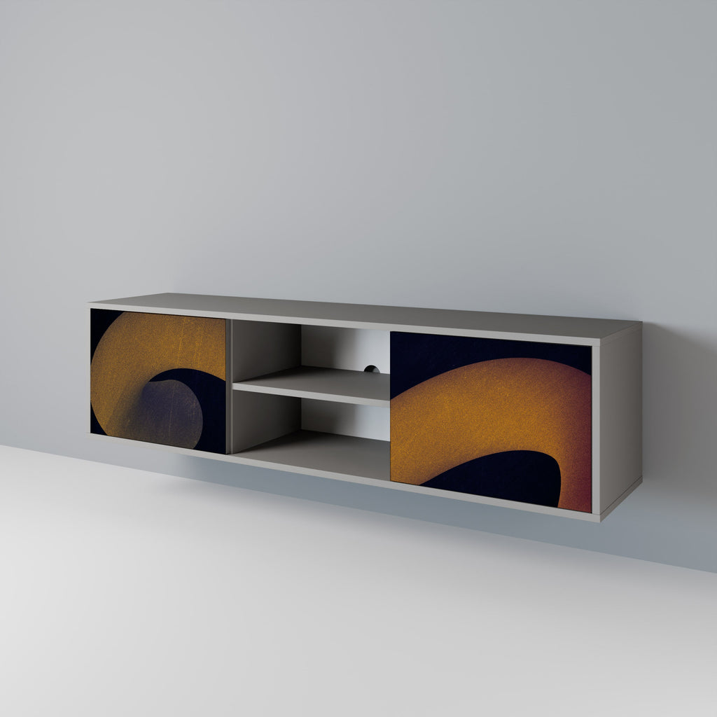 HOLLOW TIME 2-Door TV Stand in Grey Finish