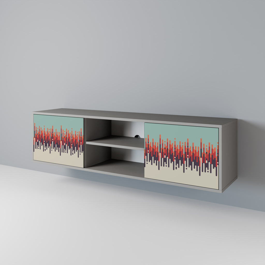 CHROMA CONTOURS 2-Door TV Stand in Grey Finish