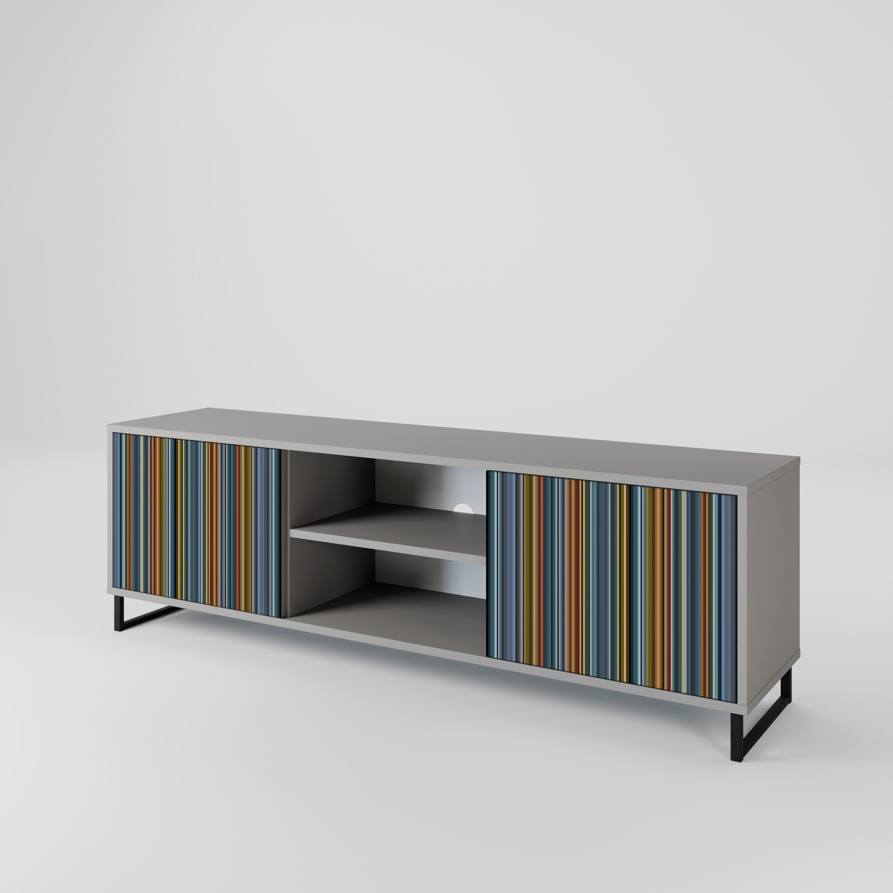 LINEOUT SPECTRUM 2-Door TV Stand in Grey Finish