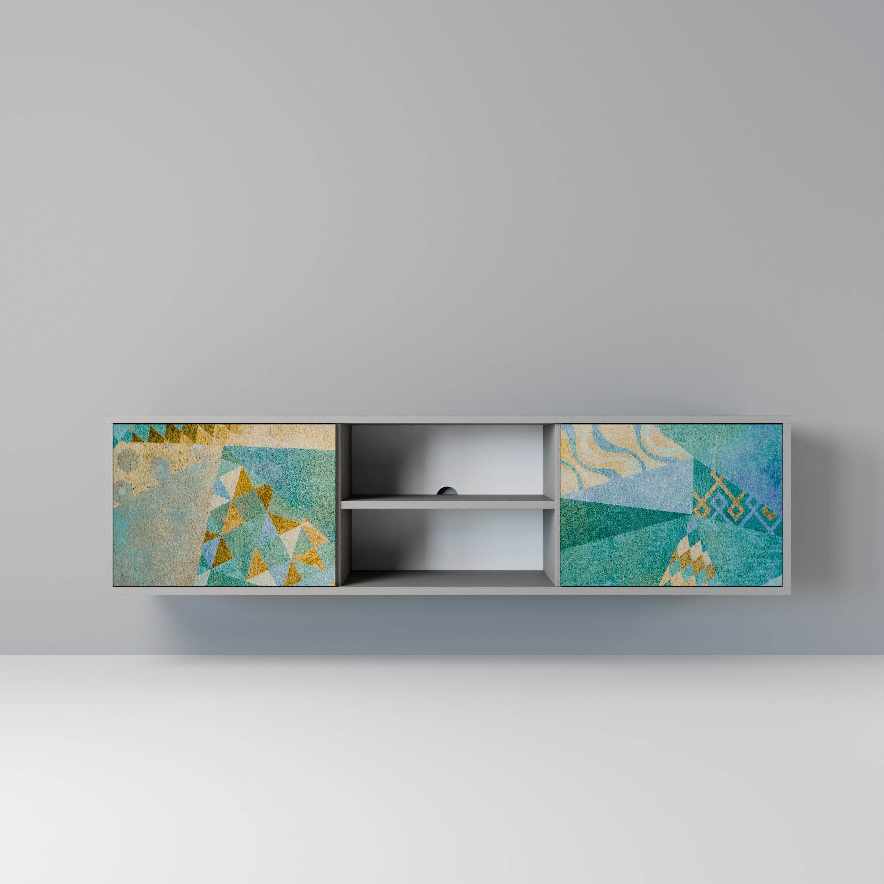 SPECTRUM SPLENDOR 2-Door TV Stand in Grey Finish