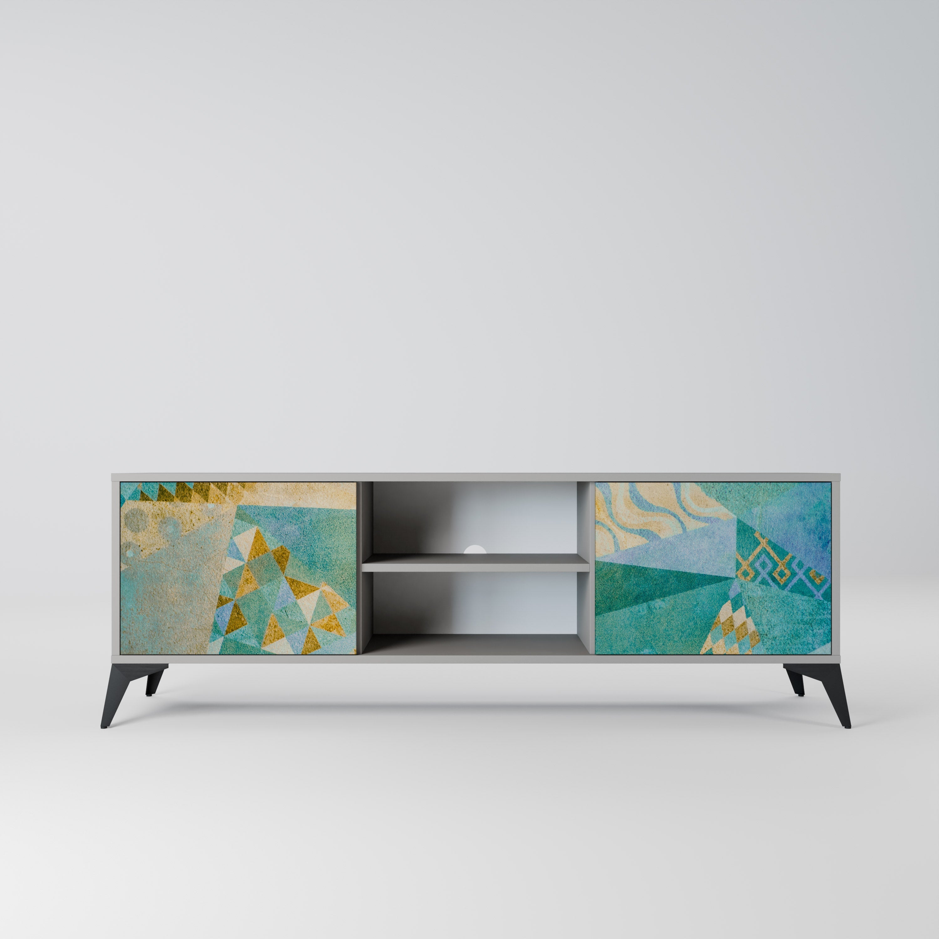 SPECTRUM SPLENDOR 2-Door TV Stand in Grey Finish